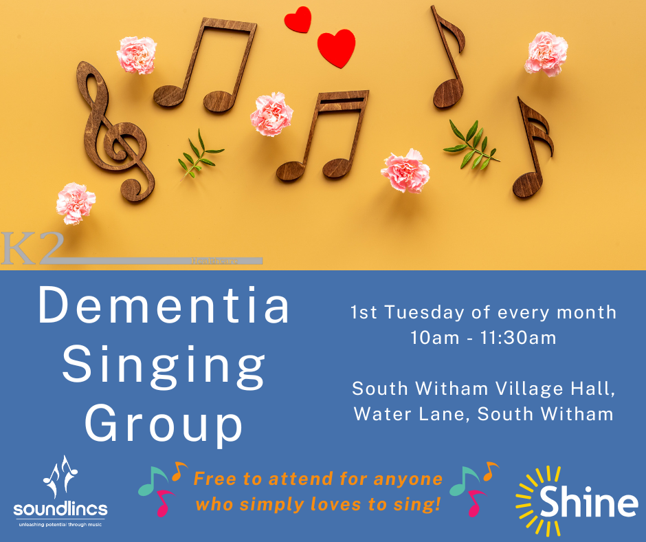 Dementia singing group. 1st Tuesday of every month 10am - 11:30am. South Witham Village Hall, Water Lane, South Witham